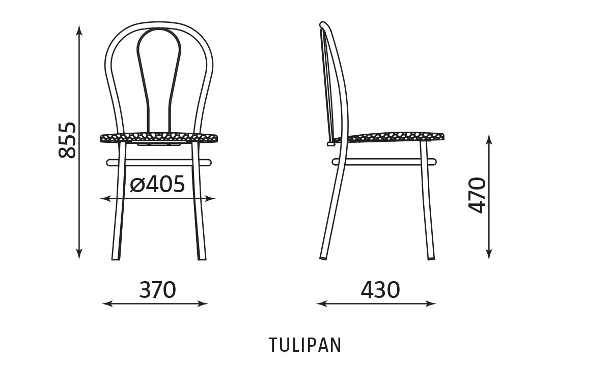 Główna galeria - Krzesło kawiarniane TULIPAN CR (2)