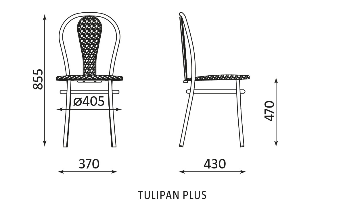 Główna galeria - Krzesło kawiarniane TULIPAN CR/RAL PLUS (2)