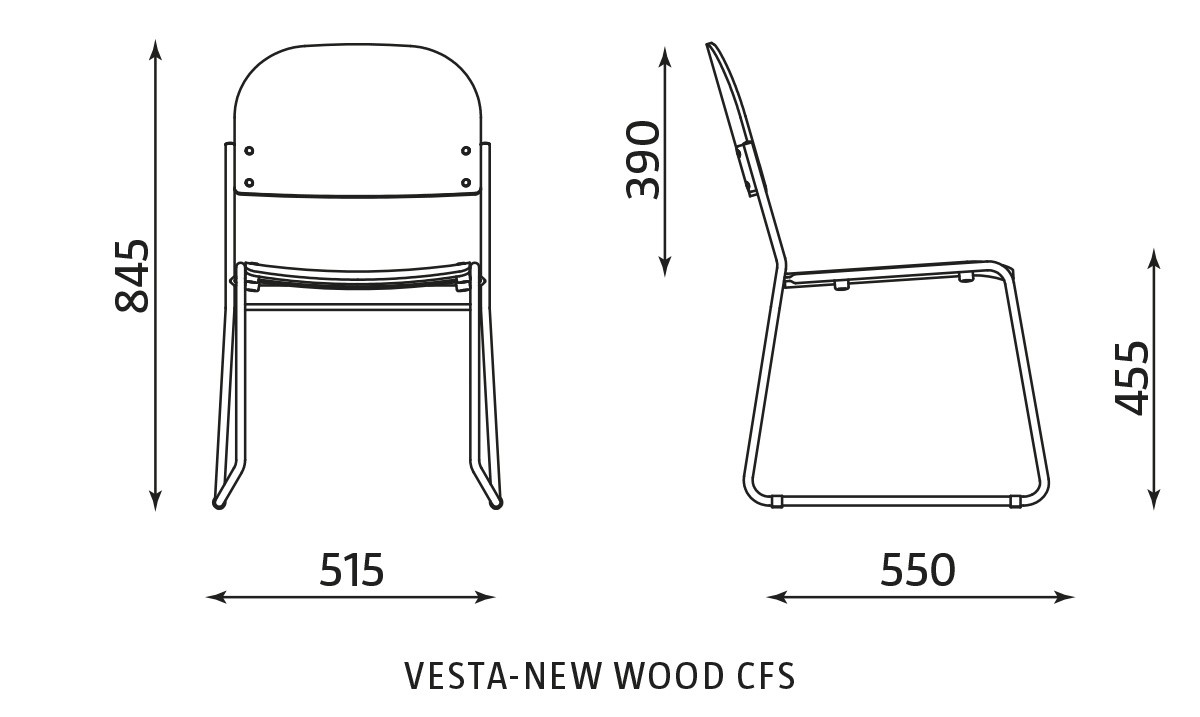 Główna galeria - Krzesło konferencyjne VESTA NEW WOOD CFS (2)