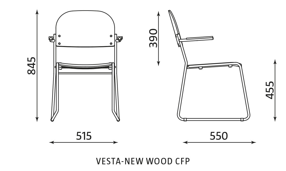 Główna galeria - Krzesło konferencyjne VESTA NEW WOOD CFP (2)