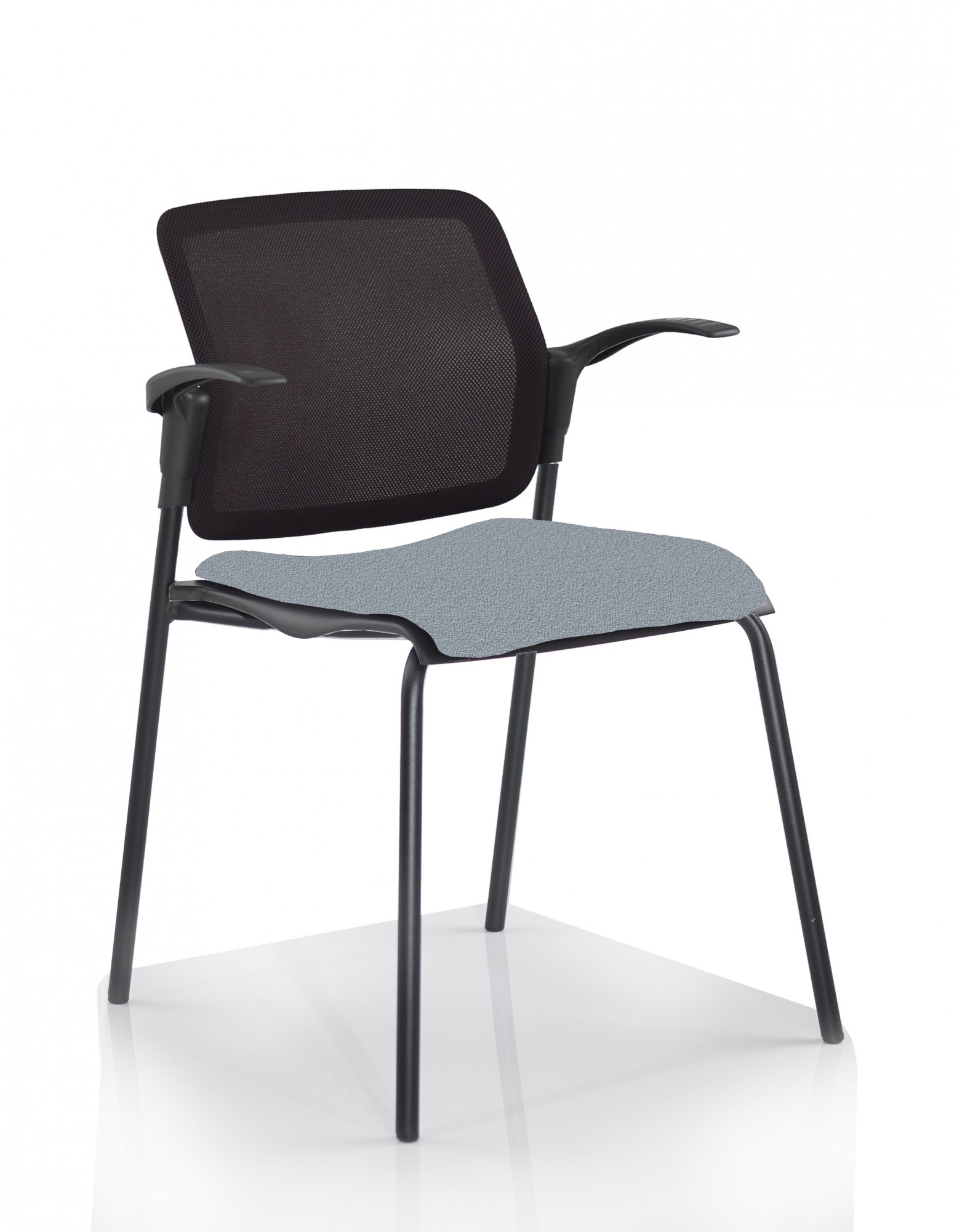 Główna galeria - Krzesło konferencyjne WIKIDO Nowy Styl - Majencia Szare + Oparcie Siatka (2)