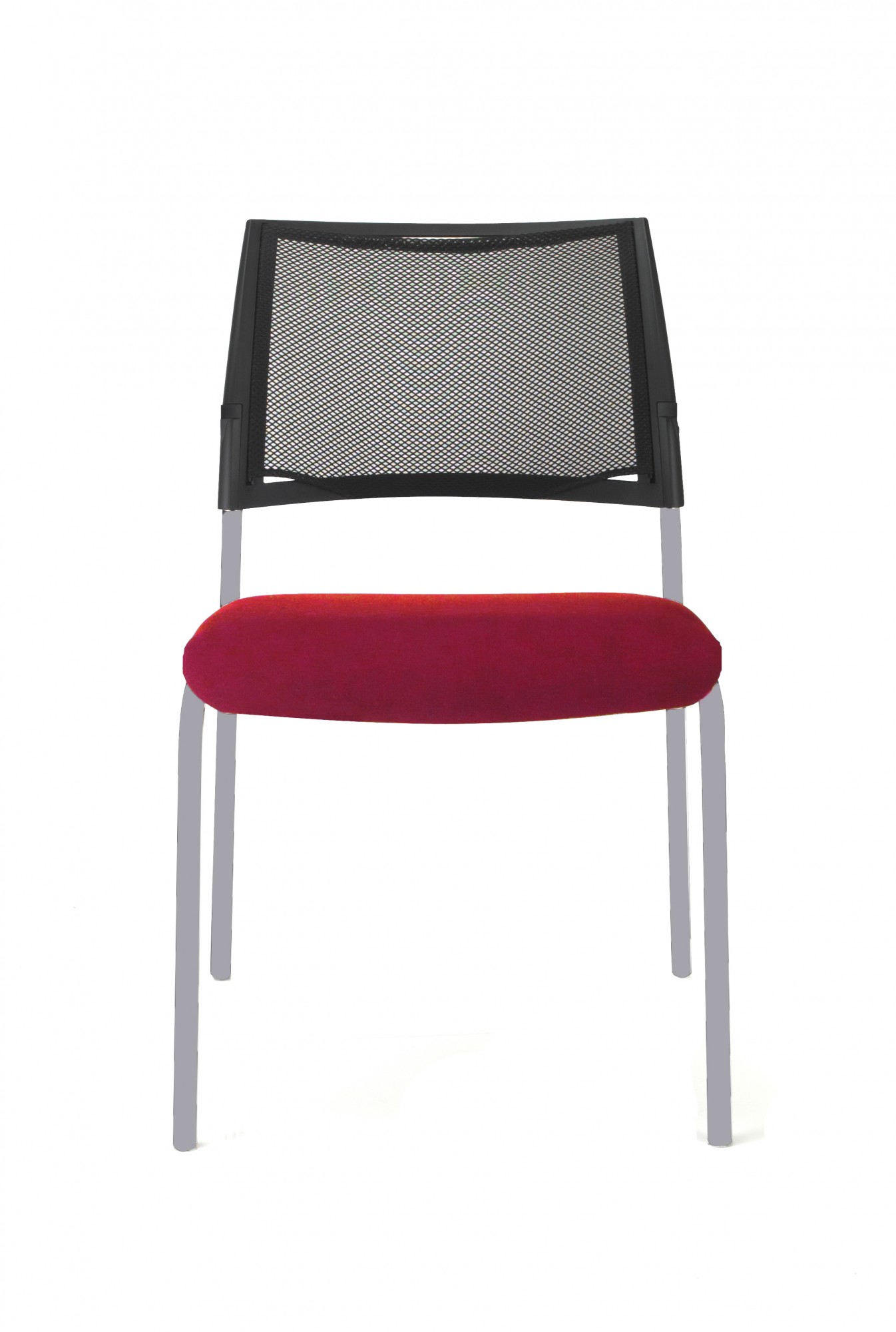 Krzesło konferencyjne SOYA Nowy Styl - Majencia Czerwone Oparcie siatka
