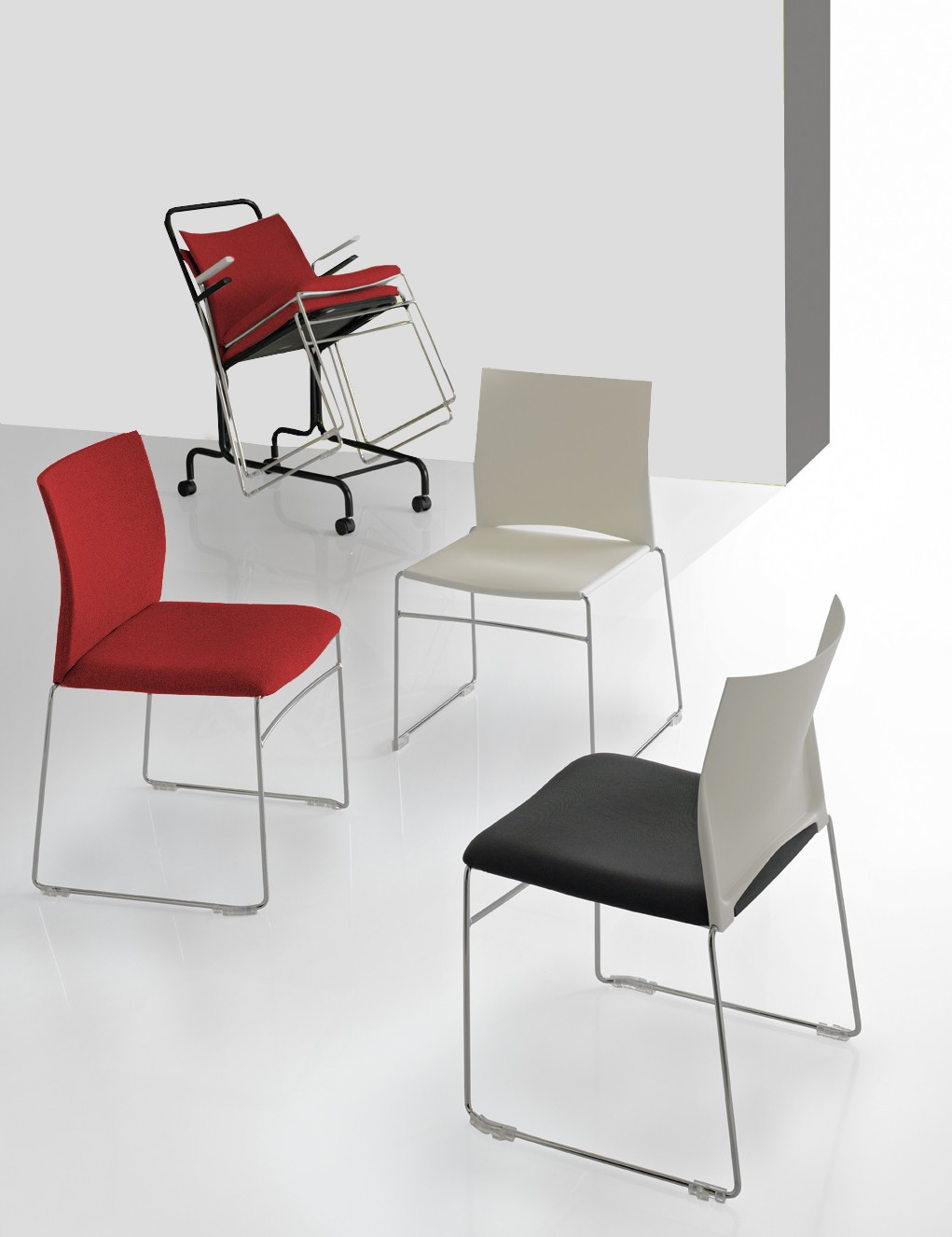 Główna galeria - Krzesło konferencyjne LINE Nowy Styl - Majencia Oparcie siatka Czarne (3)