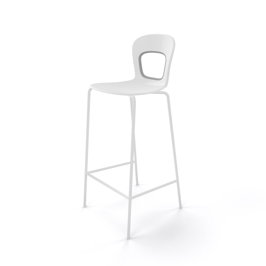 Główna galeria - Krzesło barowe / HOKER BLOG 78 firmy GABER - Made in ITALY - Biały z szarym obramowaniem (4)