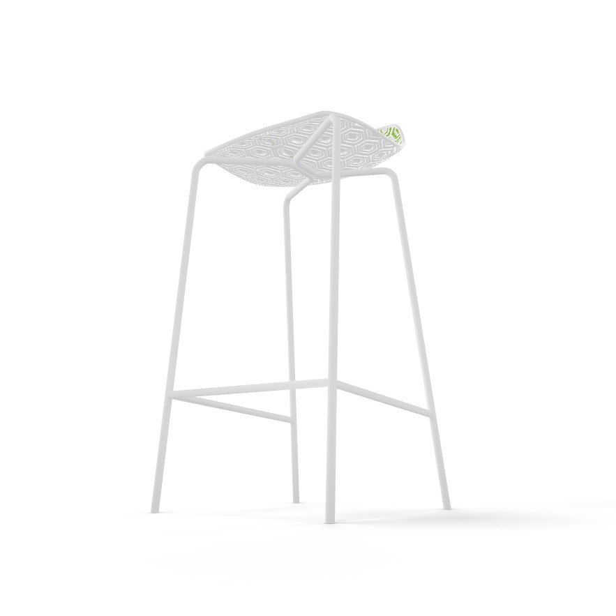 Główna galeria - Krzesło barowe / HOKER ALHAMBRA H77 firmy GABER - Made in ITALY - Biało - Zielone (3)