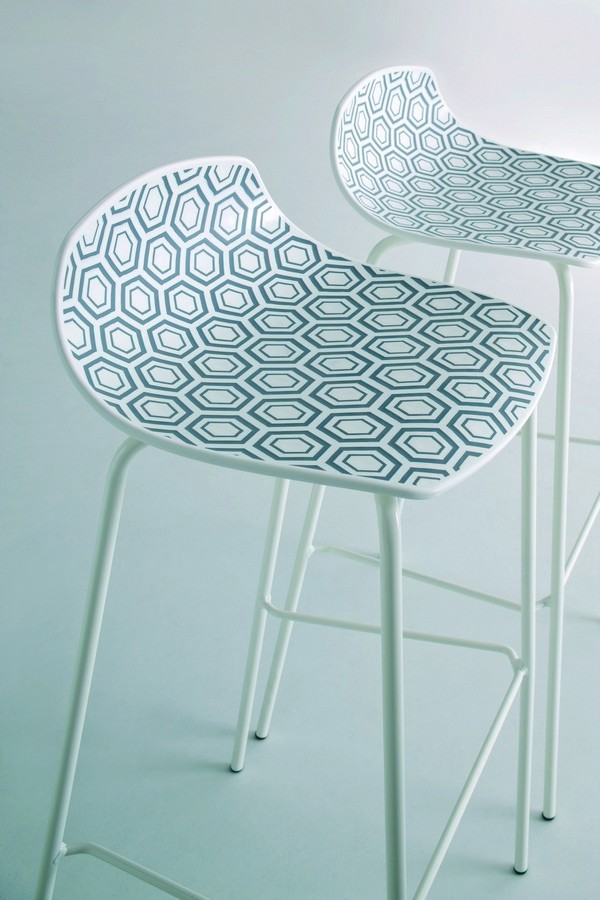 Główna galeria - Krzesło barowe / HOKER ALHAMBRA H77 firmy GABER - Made in ITALY - Biało - Zielone (6)