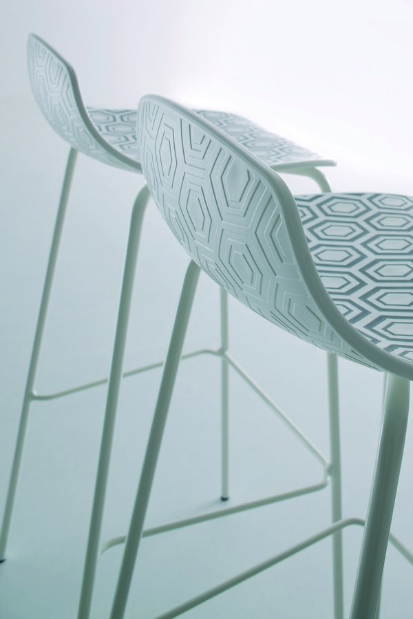 Główna galeria - Krzesło barowe / HOKER ALHAMBRA H77 firmy GABER - Made in ITALY - Biało - Zielone (7)
