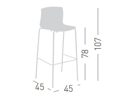 Główna galeria - Krzesło barowe / HOKER SLOT FILL H78 firmy GABER - Made in ITALY - Niebieskie (4)
