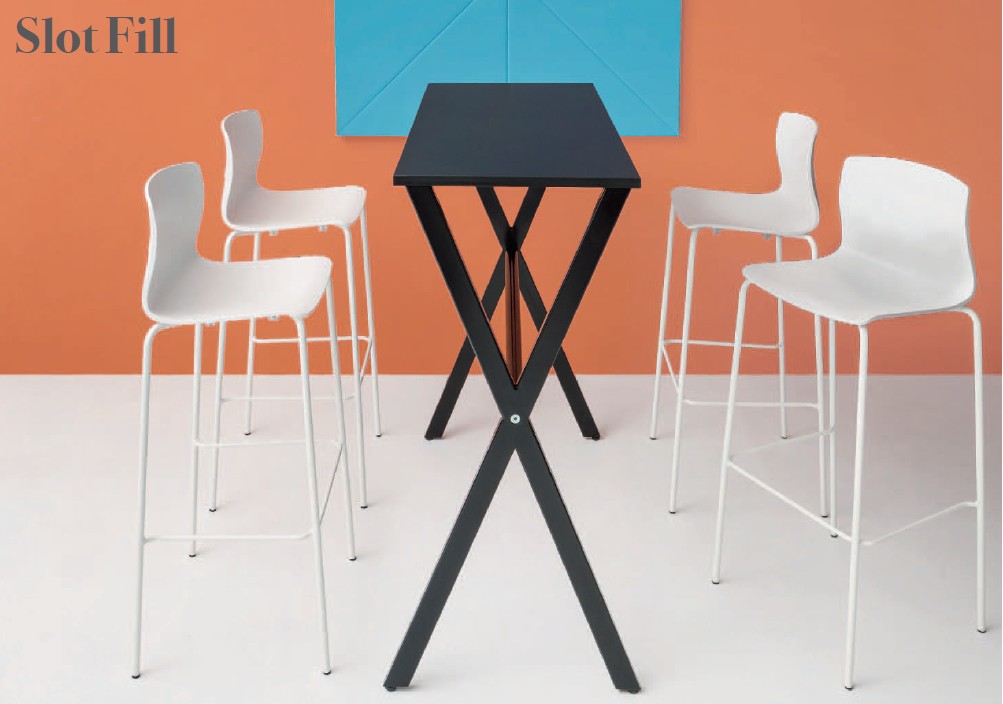 Główna galeria - Krzesło barowe / HOKER SLOT FILL H78 firmy GABER - Made in ITALY - Niebieskie (5)