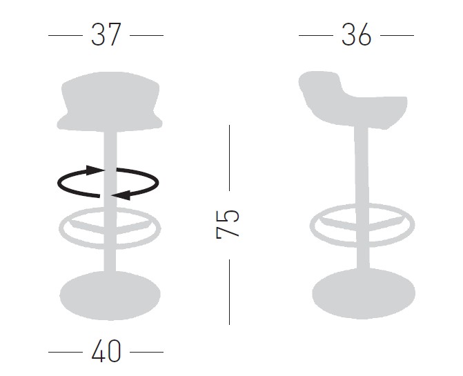 Główna galeria - Krzesło barowe / HOKER FREE firmy GABER - Made in ITALY (4)
