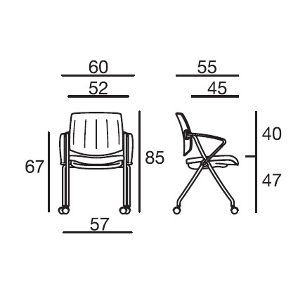 Główna galeria - Składane krzesło konferencyjne Q-GO firmy SESTA - Made in ITALY Zielone (2)