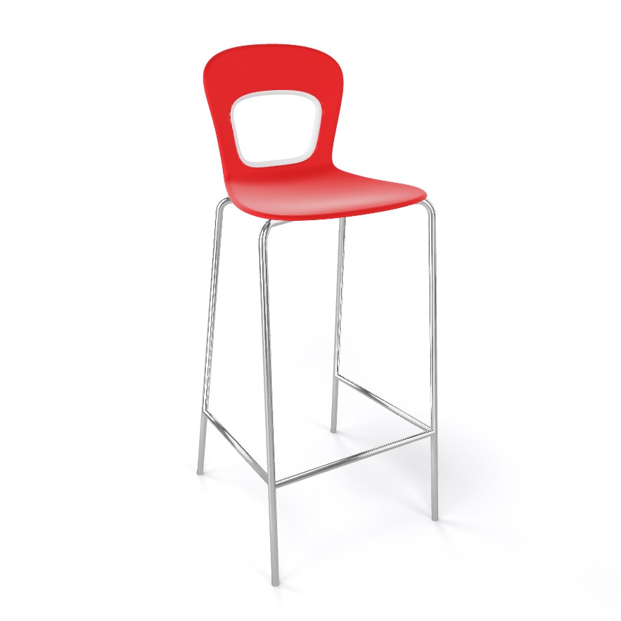 Główna galeria - Krzesło barowe / HOKER BLOG 78 firmy GABER - Czerwone z białym obramowaniem (2)