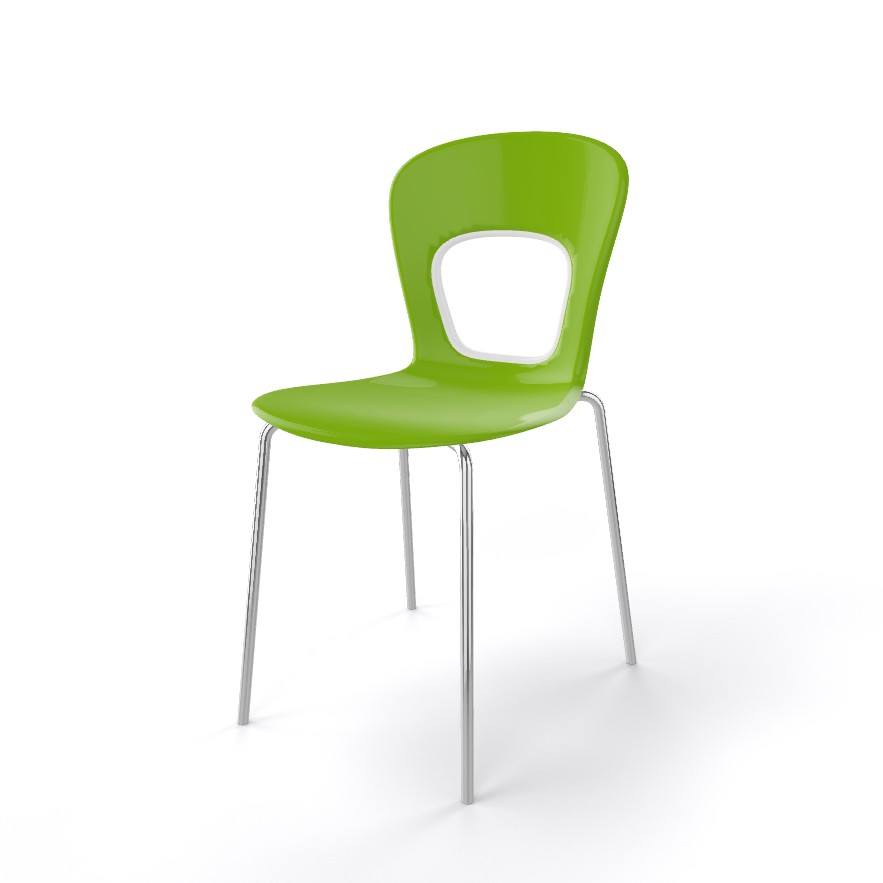Krzesło kawiarniane BLOG firmy GABER - Zielone z białą krawędzią