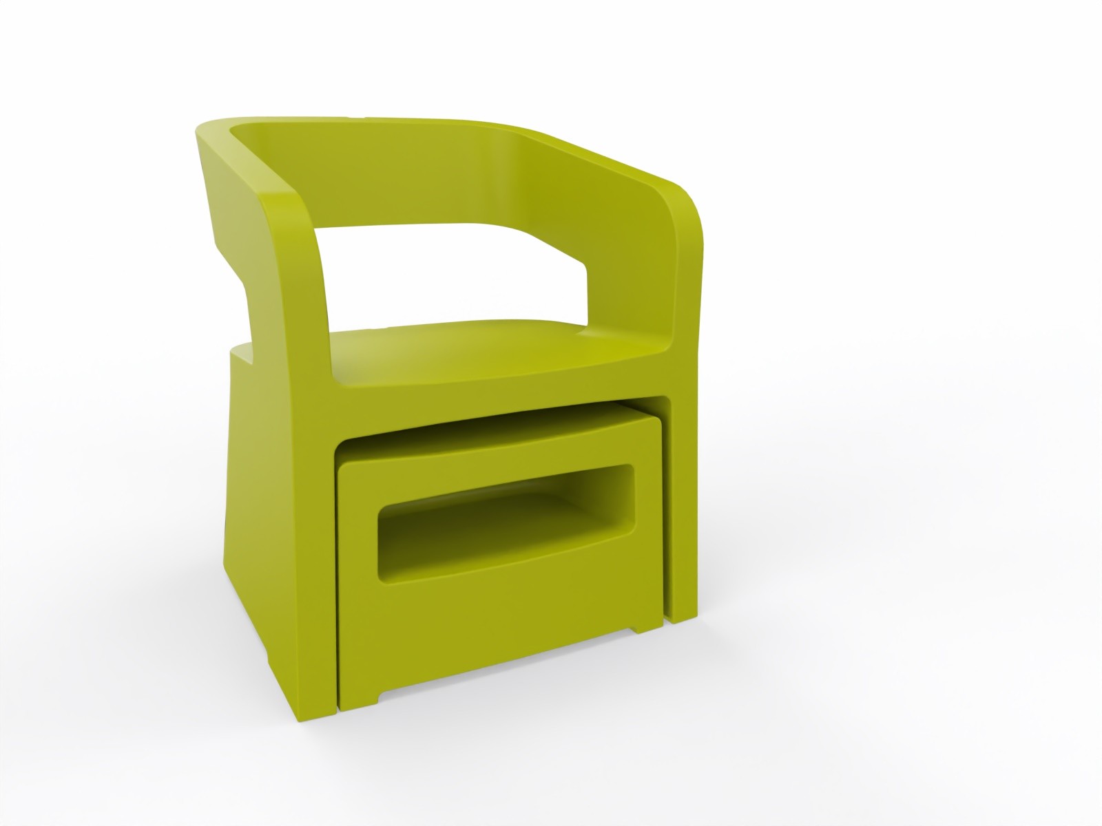 Główna galeria - Zestaw mebli FOTEL + PUFA SOKOA - KARLA - Polietylen Fotel Antracyt, Pufa Zielona (5)