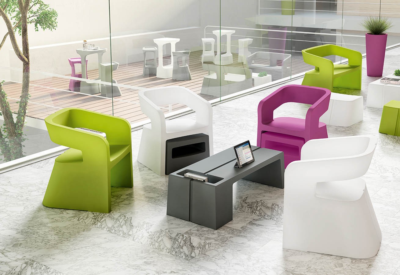 Główna galeria - Zestaw mebli FOTEL + PUFA SOKOA - KARLA - Polietylen Fotel Antracyt, Pufa Zielona (6)