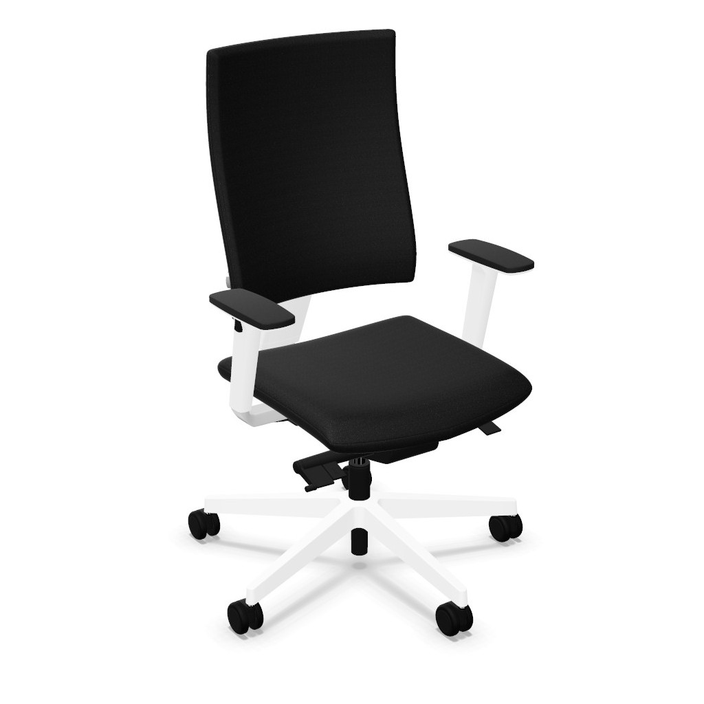 Krzesło pracownicze 4ME synchroniczne z reg. głębokości siedziska czarne Nowy Styl