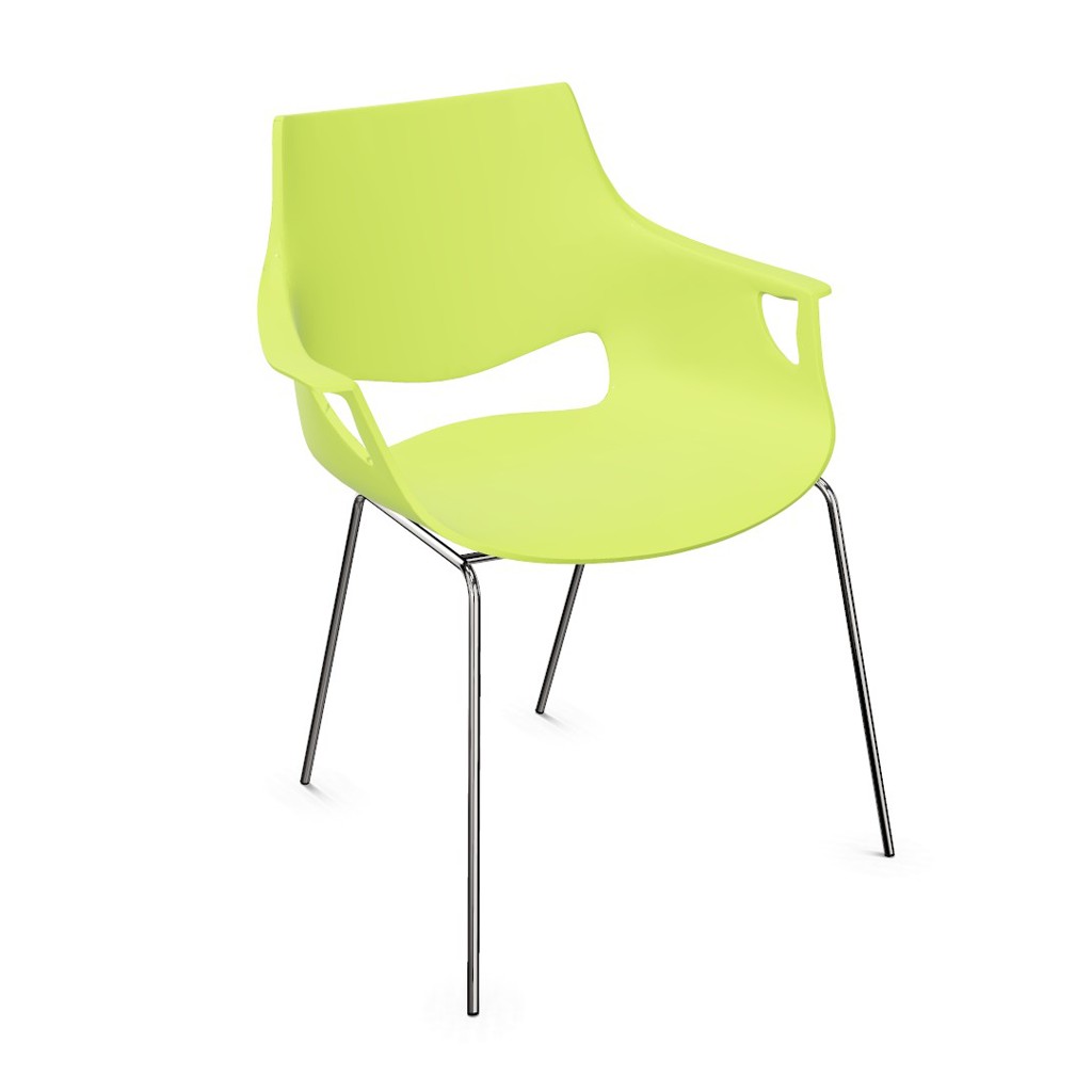 Krzesło konferencyjne Fano chrom zielone (limonkowe) Nowy Styl