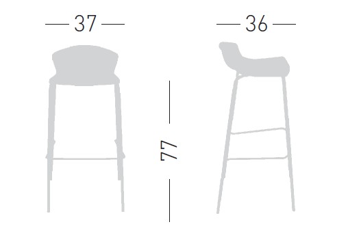 Główna galeria - Krzesło barowe / HOKER EASY H77 firmy GABER - Made in ITALY - CZARNE (4)