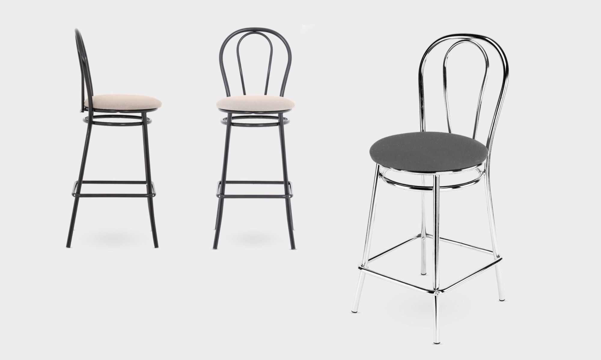 Główna galeria - Hocker Tulipan chrom siedzisko sklejka bukowa Nowy Styl (2)