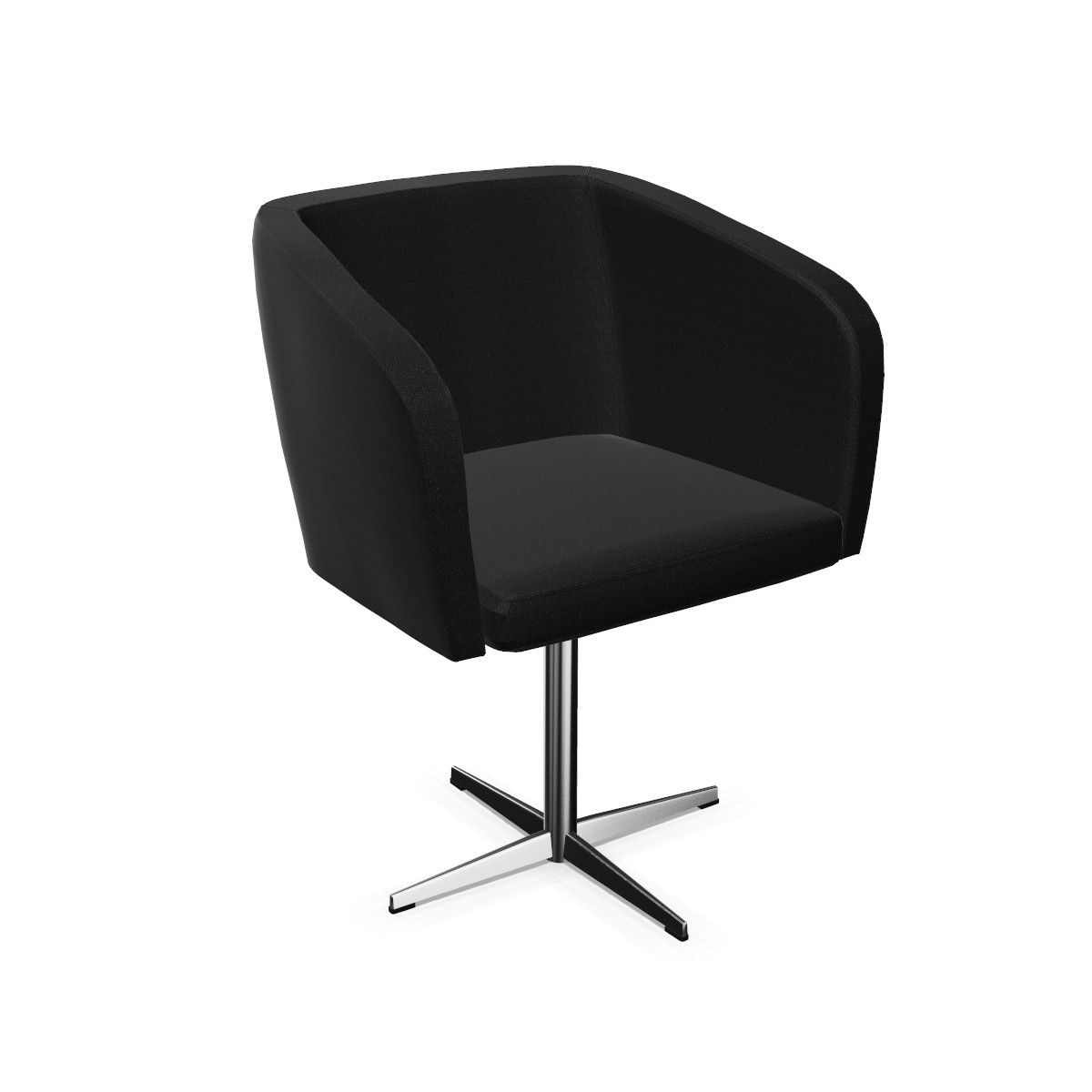 Fotel HELLO! CROSS - Czarny, podstawa 4 ramienna chromowana