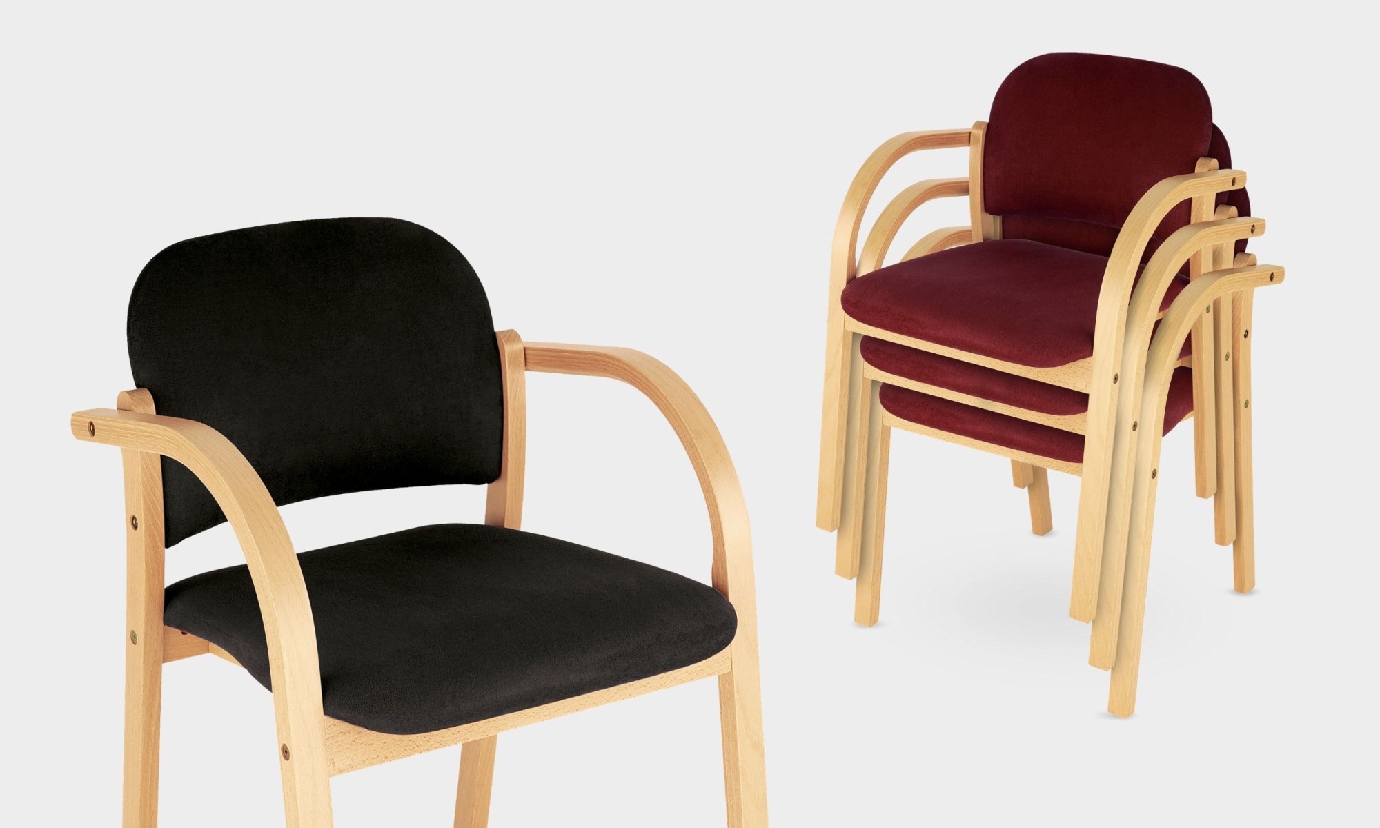 Główna galeria - Krzesło konferencyjne Elva na drewnianych nogach tkanina czarna Nowy Styl (2)