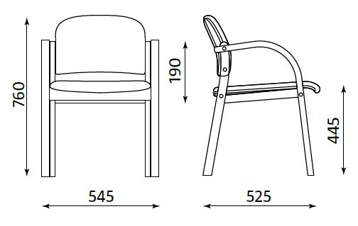 Główna galeria - Krzesło konferencyjne Elva na drewnianych nogach tkanina czarna Nowy Styl (3)