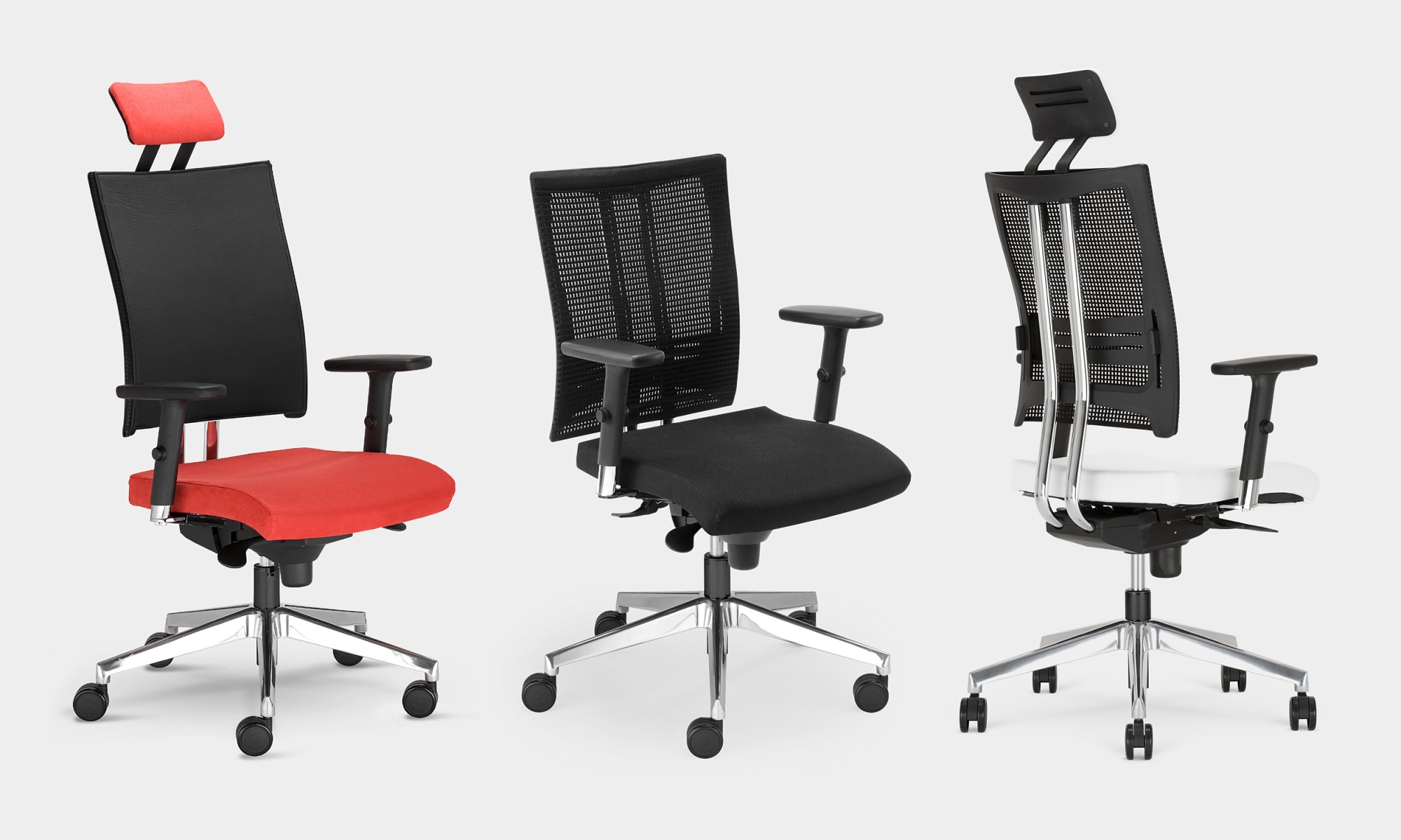 Główna galeria - Krzesło biurowe @-MOTION chrom tkanina niebieska Nowy Styl (2)