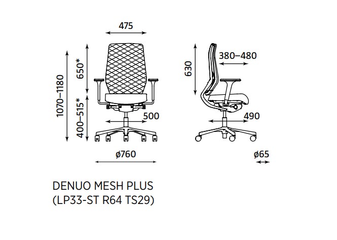 Główna galeria - Krzesło obrotowe DENUO SWIVEL MESH PLUS - Nowy Styl Czarne (2)