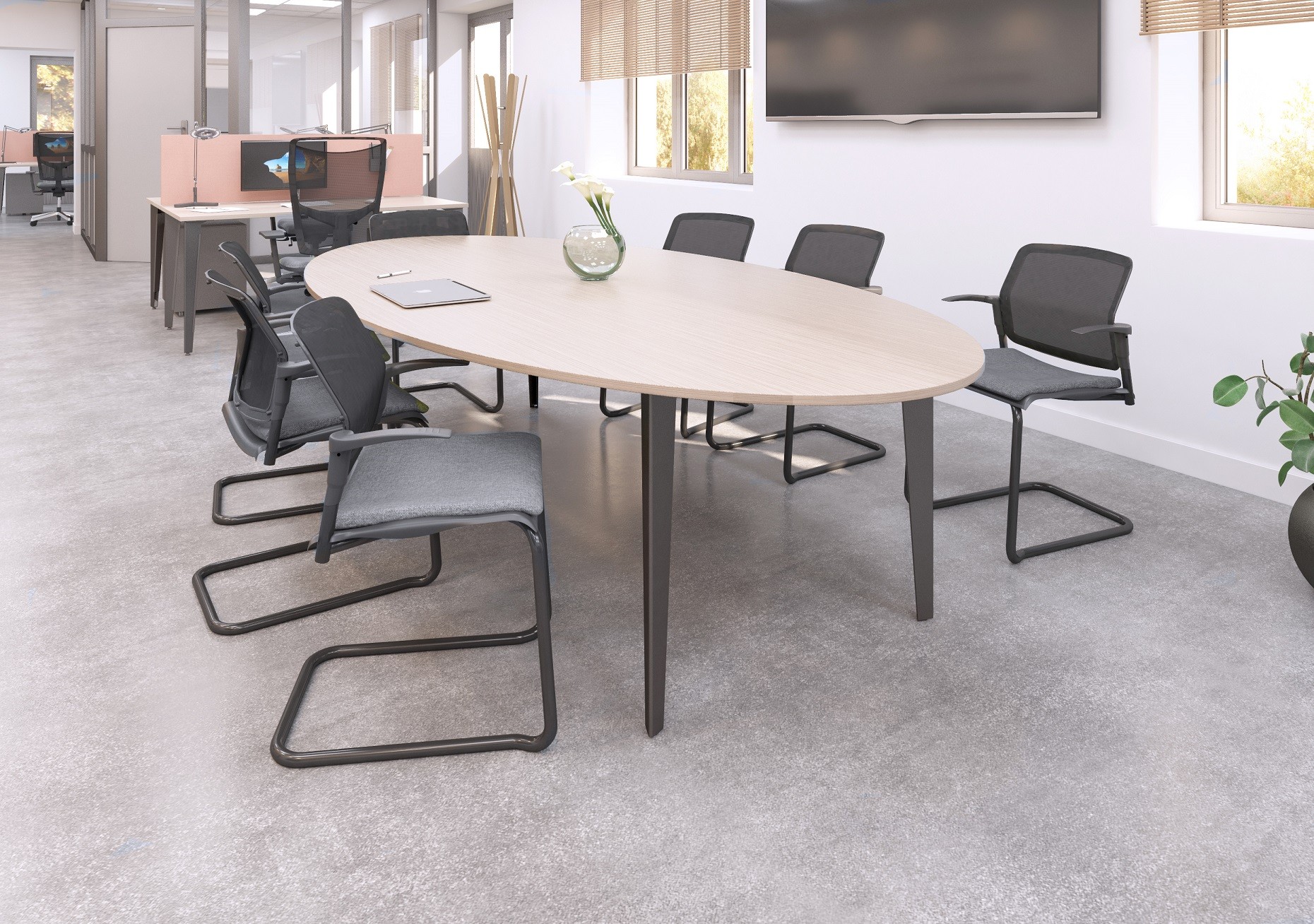 Krzesło konferencyjne WIKIDO Nowy Styl - Majencia, Płoza chrom, Oparcie siatka