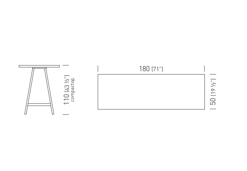 Główna galeria - Stół wysoki kawiarniany 180x50 GABER STEP wysokość 110 kolor Szary (5)