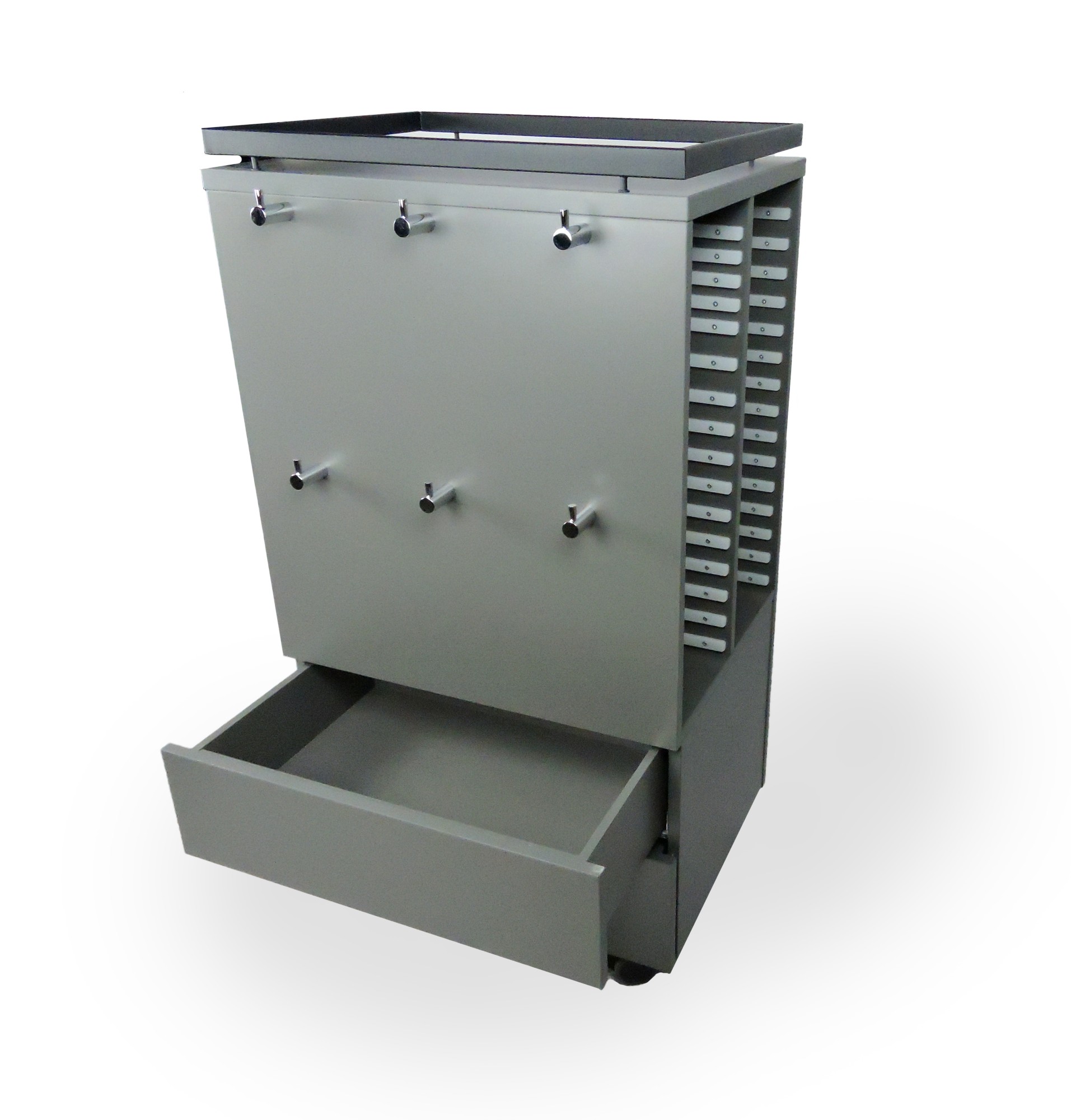 Główna galeria - Mobilna szafka na próbki CADDY - kolor CIEMNY SZARY (3)