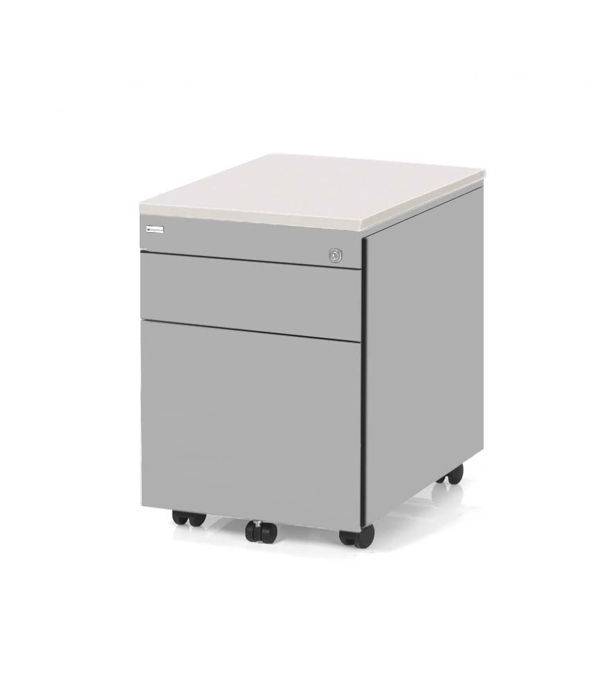 Kontenerek Klea mobilny 36 srebrny z ozdobnym blatem