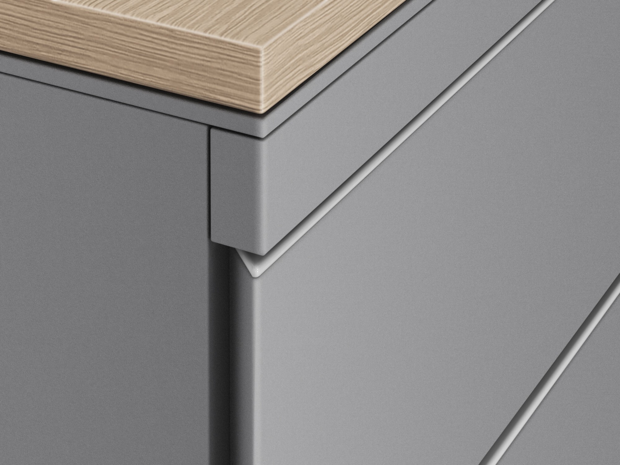 Główna galeria - Kontenerek Klea mobilny 333 popielaty z ozdobnym blatem (6)