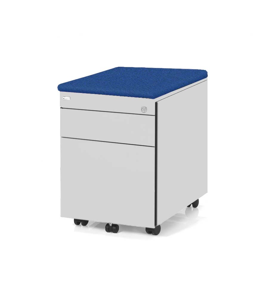 Kontenerek Klea mobilny 36 szary z poduszką niebieski bondai