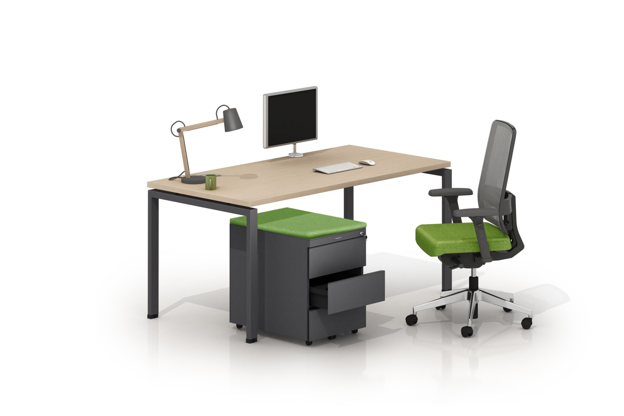 Główna galeria - Kontenerek Klea mobilny 333 czarny z poduszką (3)