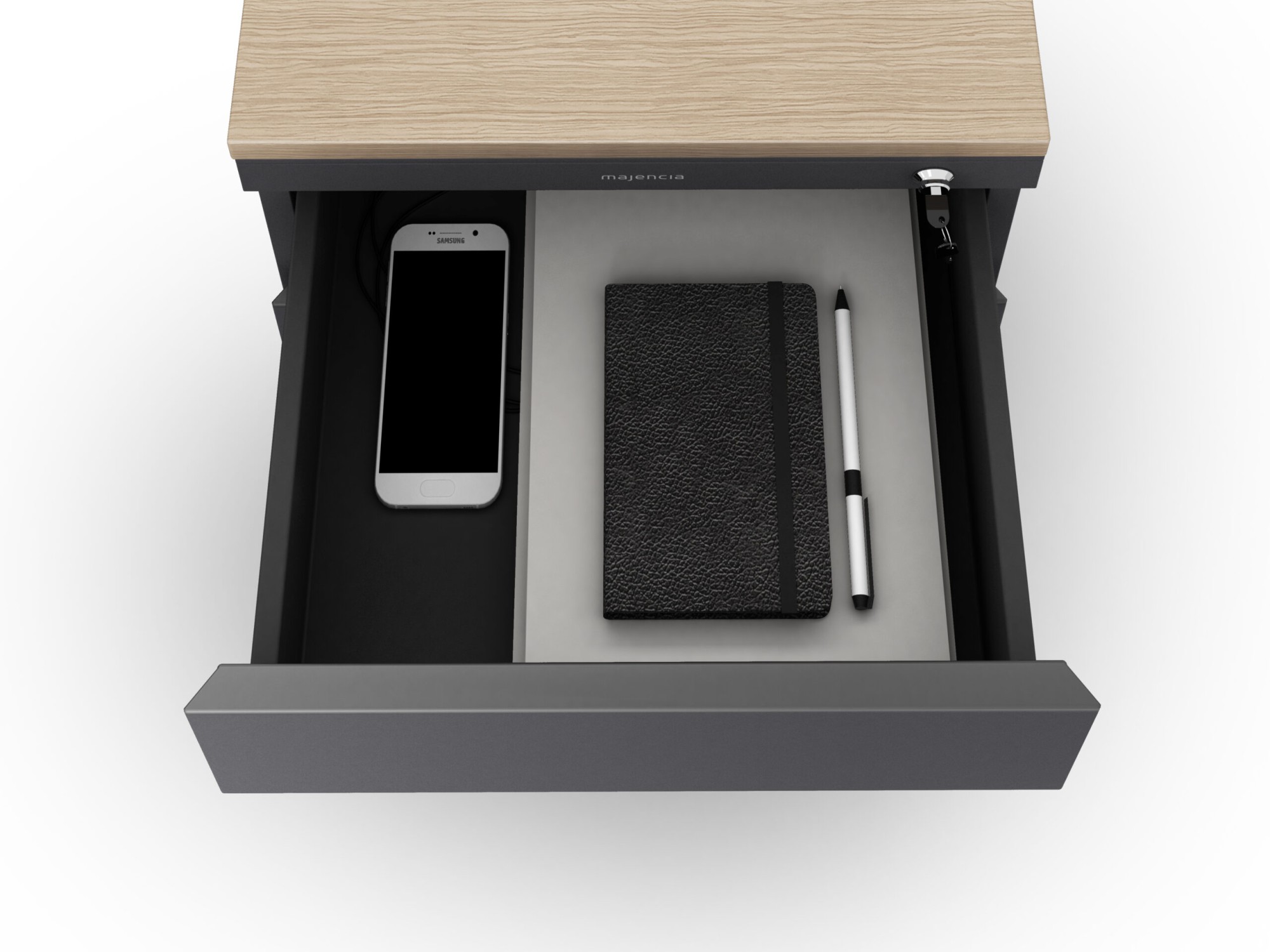 Główna galeria - Kontenerek Klea mobilny 333 czarny z poduszką (4)