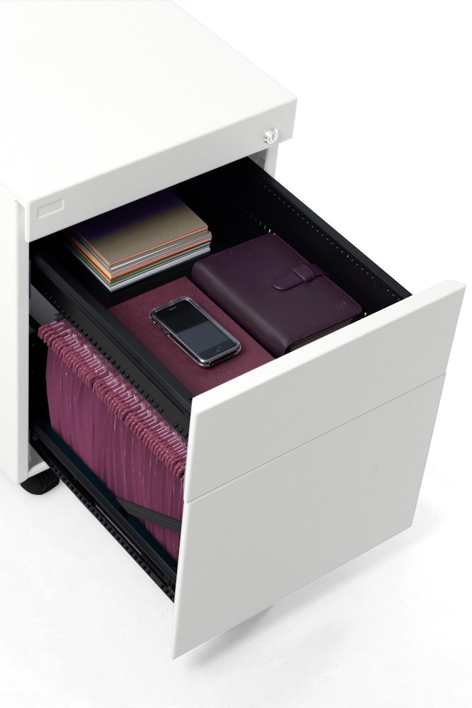 Główna galeria - Kontenerek Klea mobilny 36 szary z poduszką fioletowy Step (3)