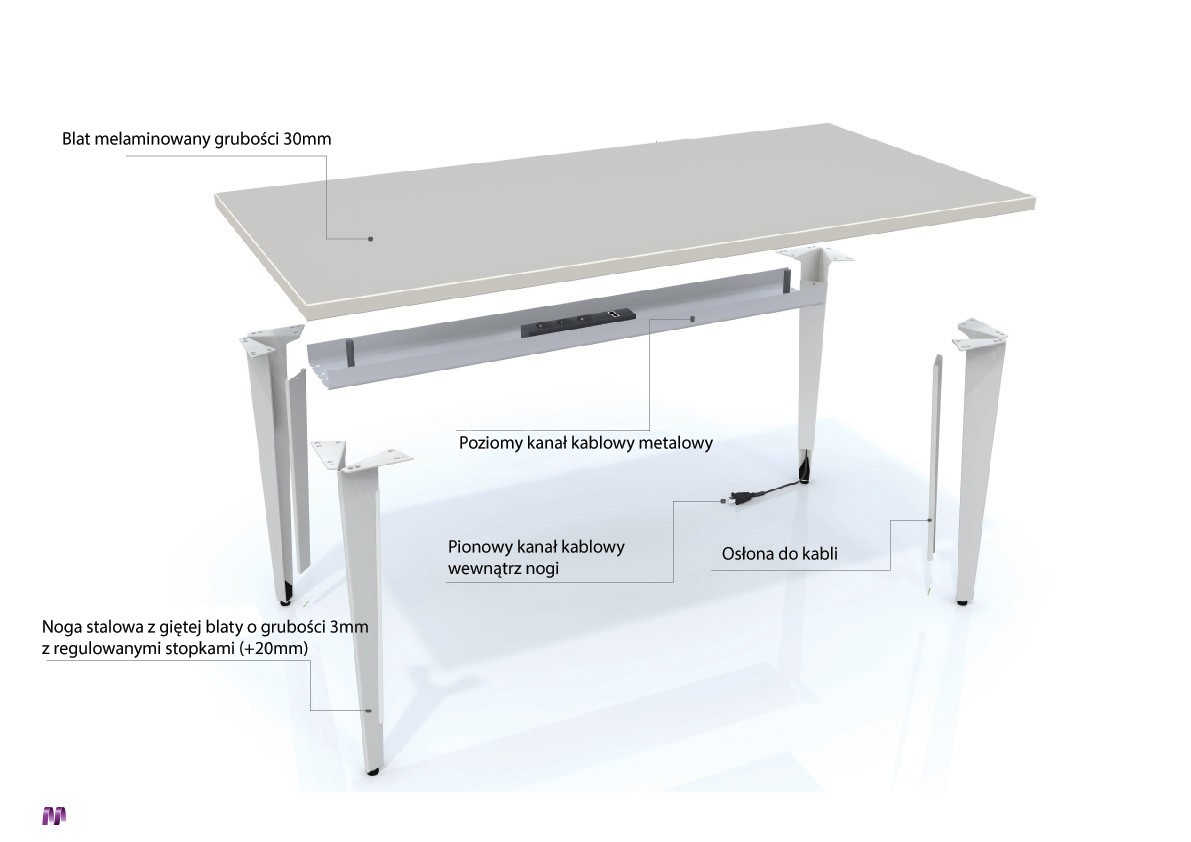 Główna galeria - Biurko Origami z dostawką narożną firmy Majencia-Nowy Styl 1600x840+580x740 (2)