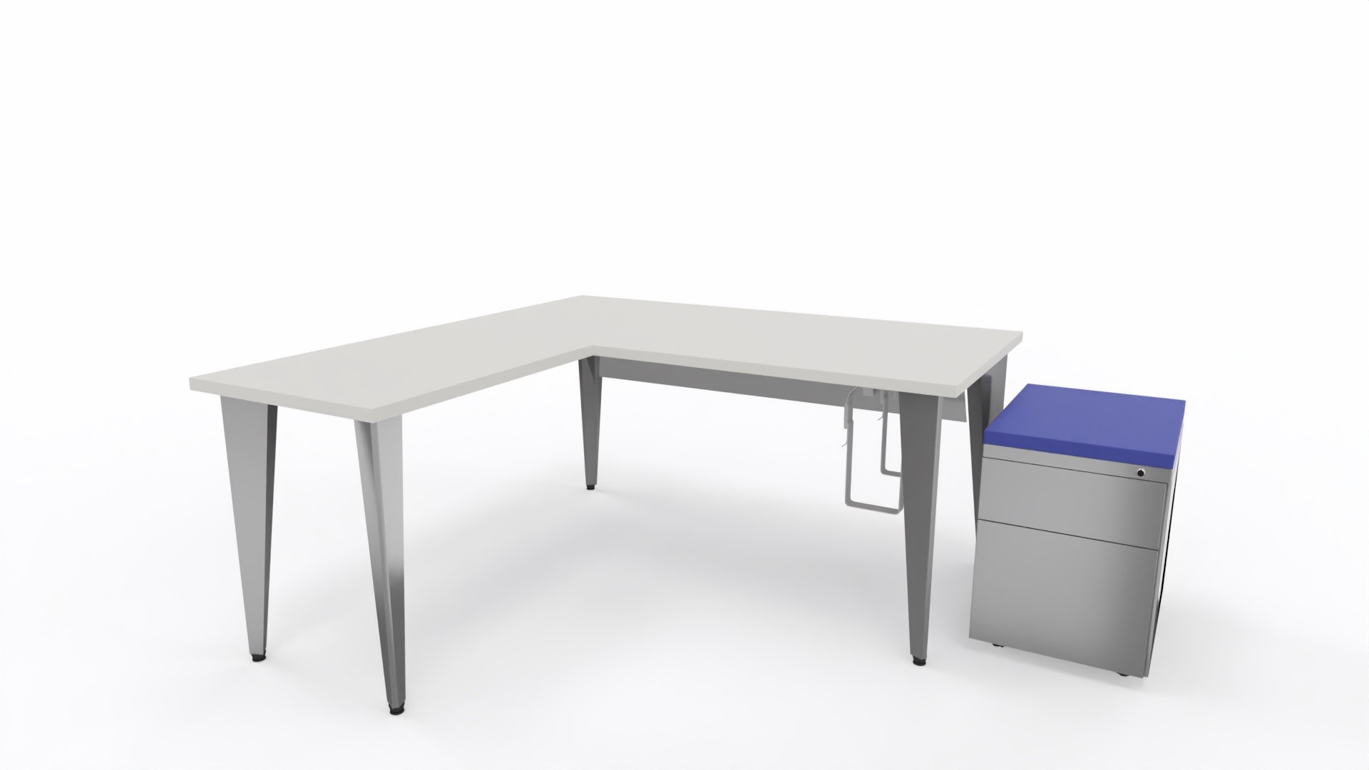 Biurko Origami z dostawką i kontenerkiem mobilnym firmy Majencia-Nowy Styl 1600x800+600x740mm