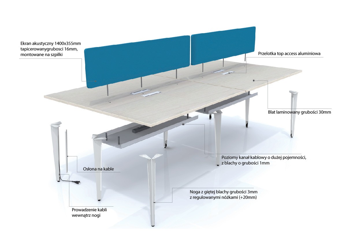 Główna galeria - Biurko podwójne Origami z ekranem firmy Majencia-Nowy Styl 1600x1600 WORKBENCH (2)