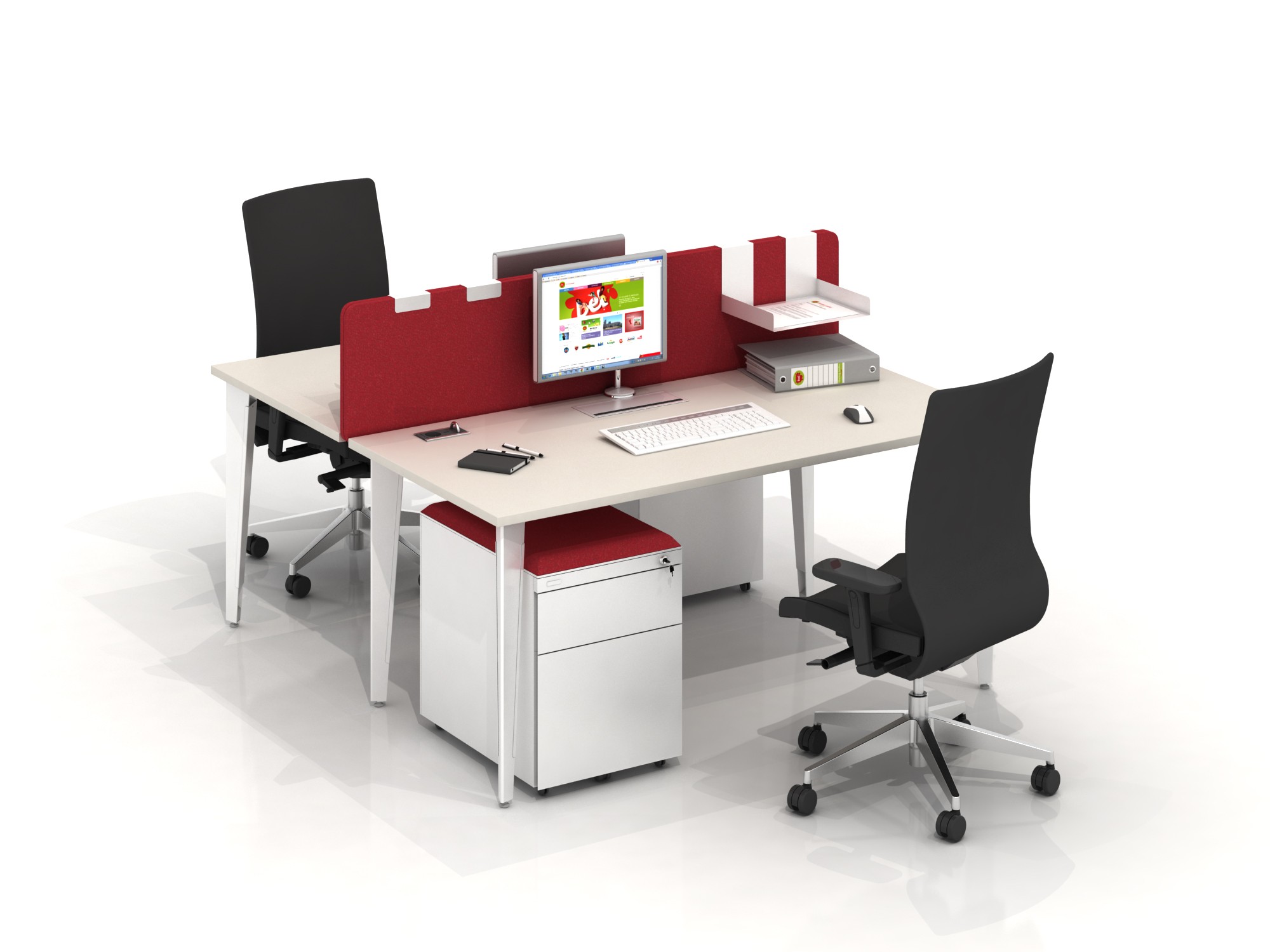 Główna galeria - Biurko podwójne Origami z ekranem firmy Majencia-Nowy Styl 1600x1600 WORKBENCH (6)