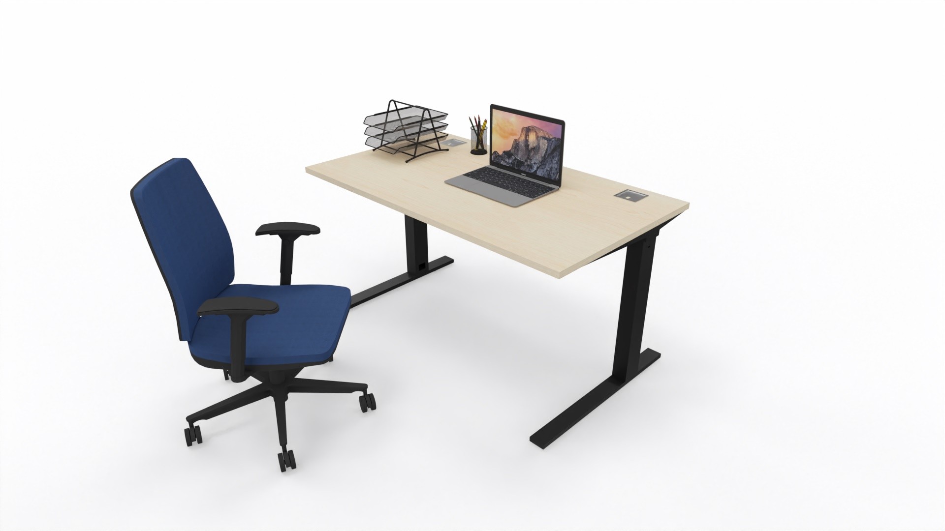 Główna galeria - Biurko Inneo firmy Majencia-Nowy Styl 1400x800 Klon Jasny, GRATIS KANAŁ KABLOWY (3)