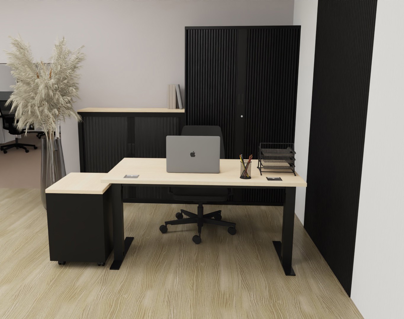 Główna galeria - Biurko Inneo firmy Majencia-Nowy Styl 1400x800 Klon Jasny, GRATIS KANAŁ KABLOWY (5)