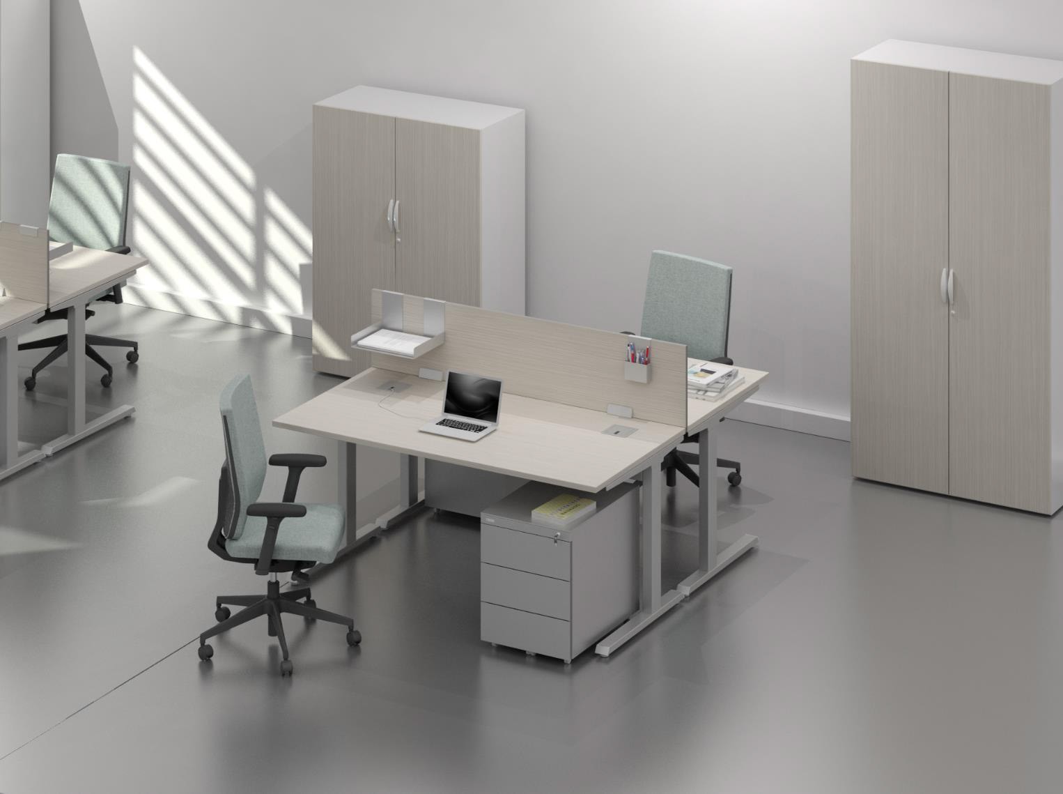 Główna galeria - Biurko Inneo firmy Majencia-Nowy Styl 1400x800 Klon Jasny, GRATIS KANAŁ KABLOWY (10)