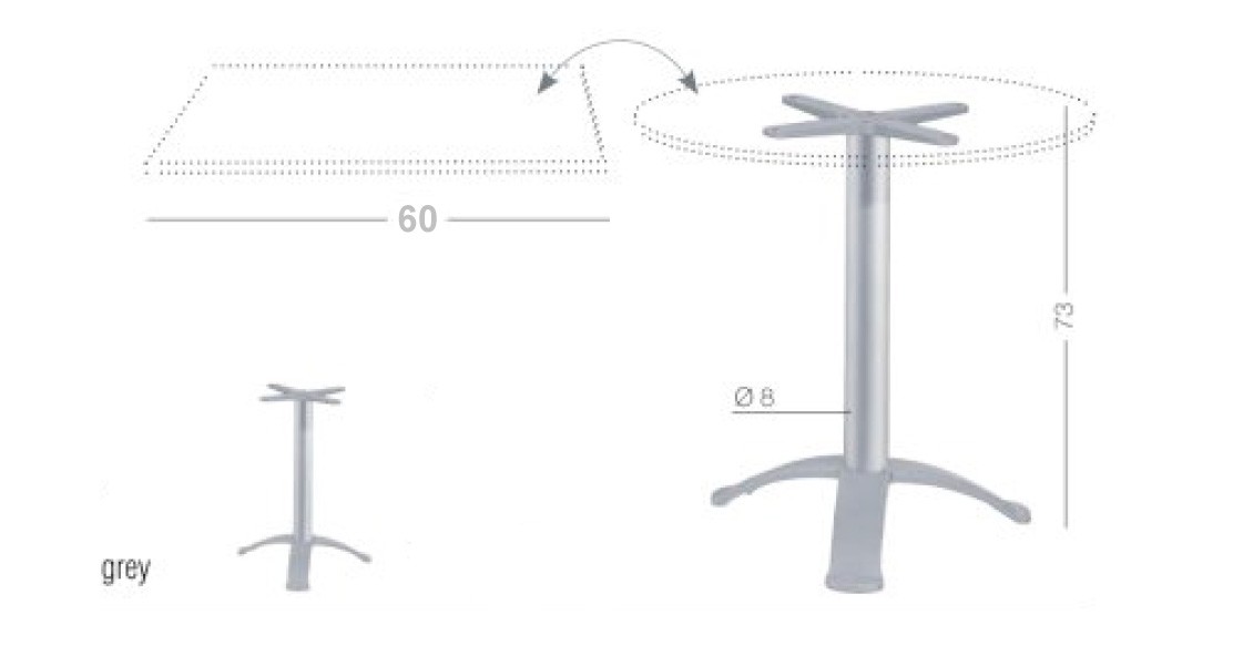 Główna galeria - Stolik kawiarniany GABER TKITT 60x60 - Niebieski (5)