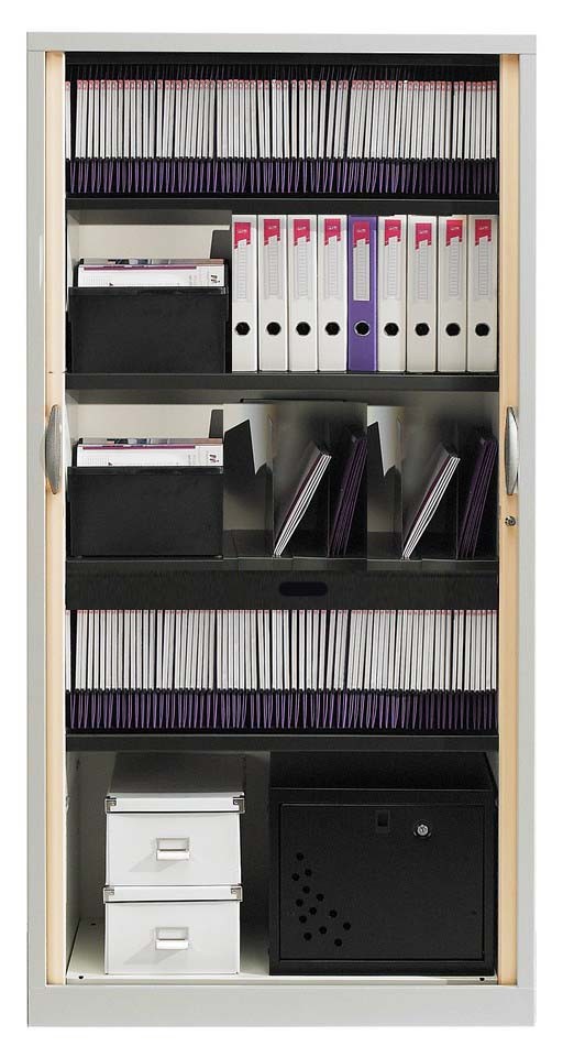 Główna galeria - Szafa metalowa żaluzjowa firmy Majencia-Nowy STYL Ecozen 1980x1200 mm - Kolor Srebrny, Dąb Naturalny (2)