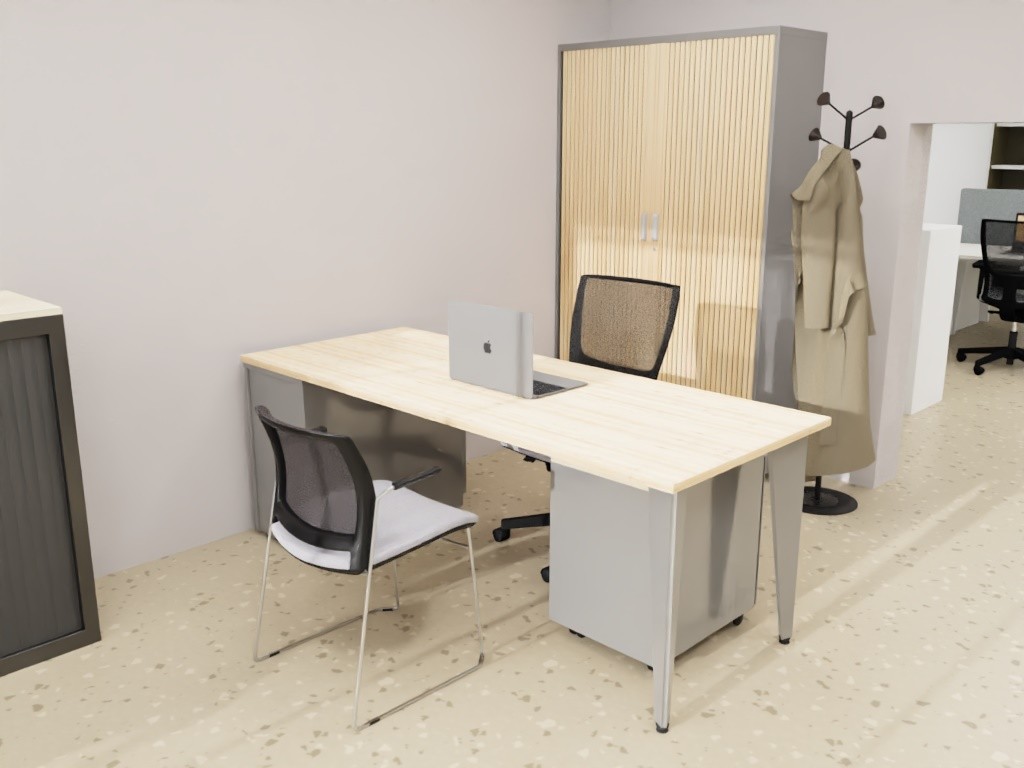 Główna galeria - Szafa metalowa żaluzjowa firmy Majencia-Nowy STYL Ecozen 1980x1200 mm - Kolor Srebrny, Dąb Naturalny (9)