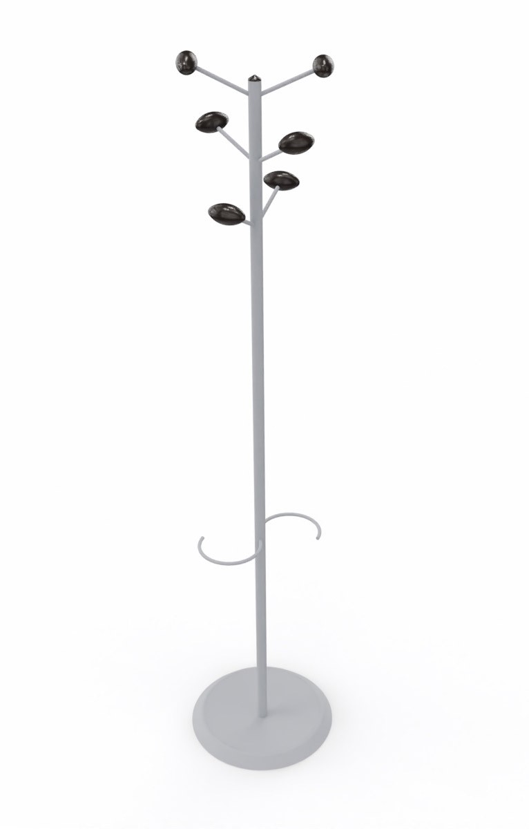 Wieszak Aloes firmy MANADE - Szary, Czarne Uchwyty