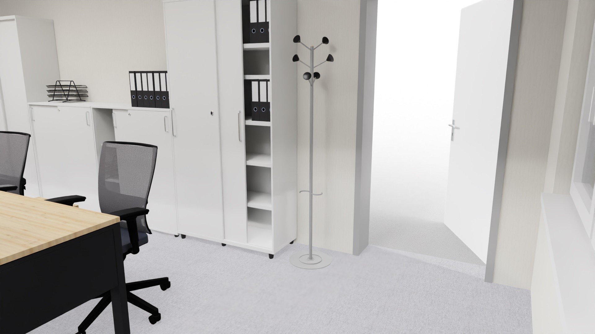 Wieszak OLEA firmy MANADE - Szary, Czarne Uchwyty