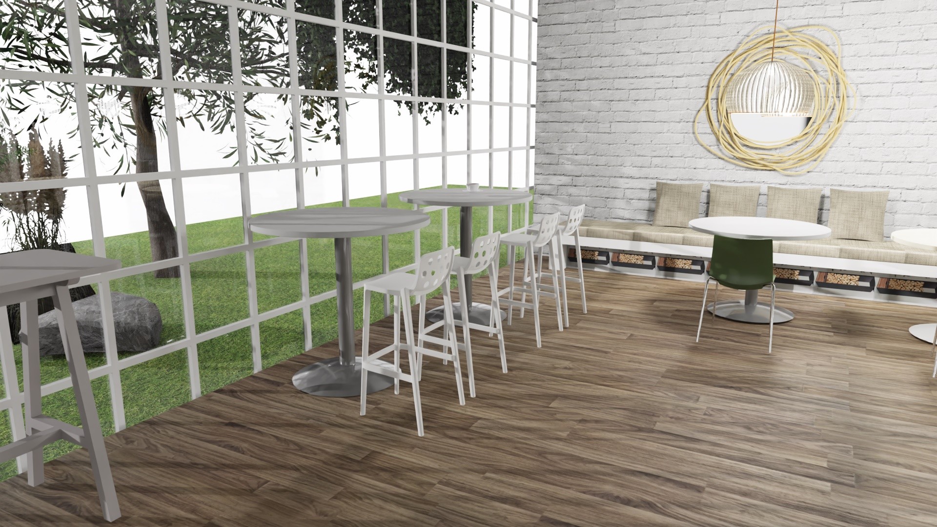 Główna galeria - Stolik kawiarniany, wysoki, okrągły 100cm firmy Majencia - Nowy Styl - Srebrna Podstawa (2)